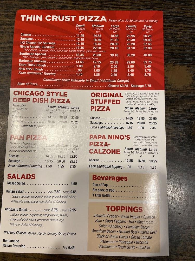 Nino's Pizza Menu image 1